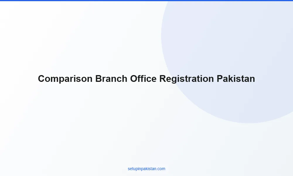 Branch Office Registration in Pakistan — Foreign Companies 3 Comparison table branch office registration in pakistan vs other Pakistan company structures