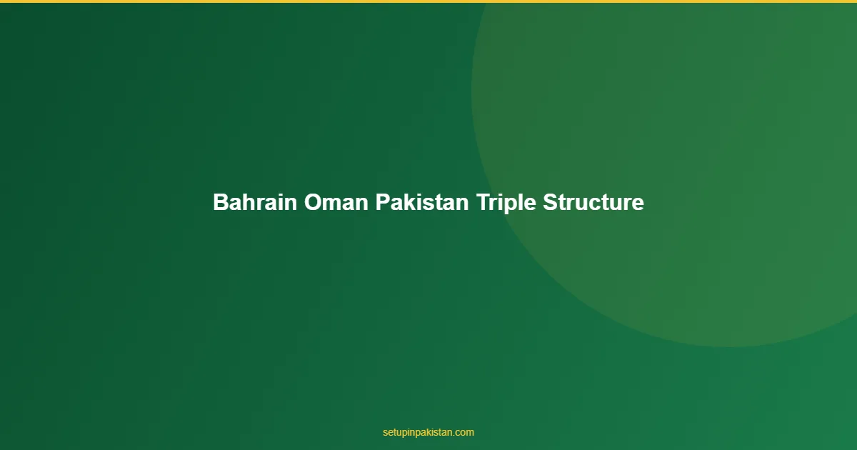 Bahrain-Oman-Pakistan Triple Structure — Gulf Investor Advan 1 Bahrain-Oman-Pakistan Triple Structure visual with Pakistan and Gulf flags