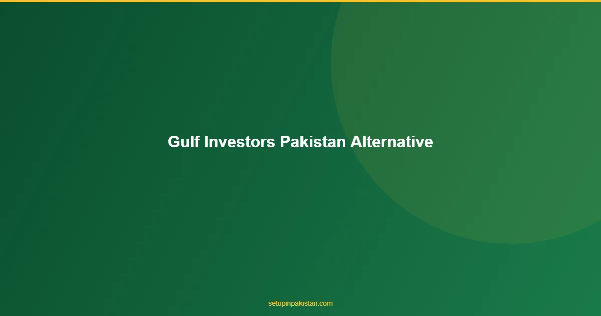 Pakistan as Alternative for Gulf Investors — Post-Hormuz Gat 1 Pakistan as Alternative for Gulf Investors visual with Pakistan and Gulf flags