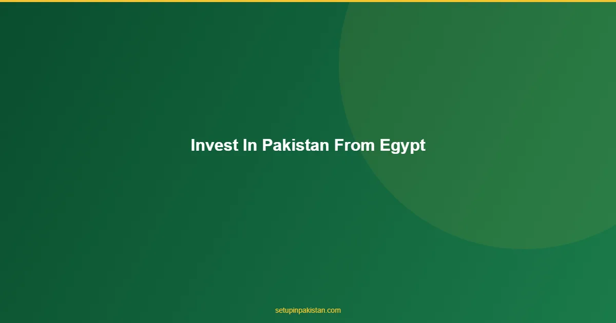 Invest in Pakistan from Egypt — CAML Certified Guide 2026 1 Egyptian investor with Pakistan company registration documents and Cairo Islamabad dual view