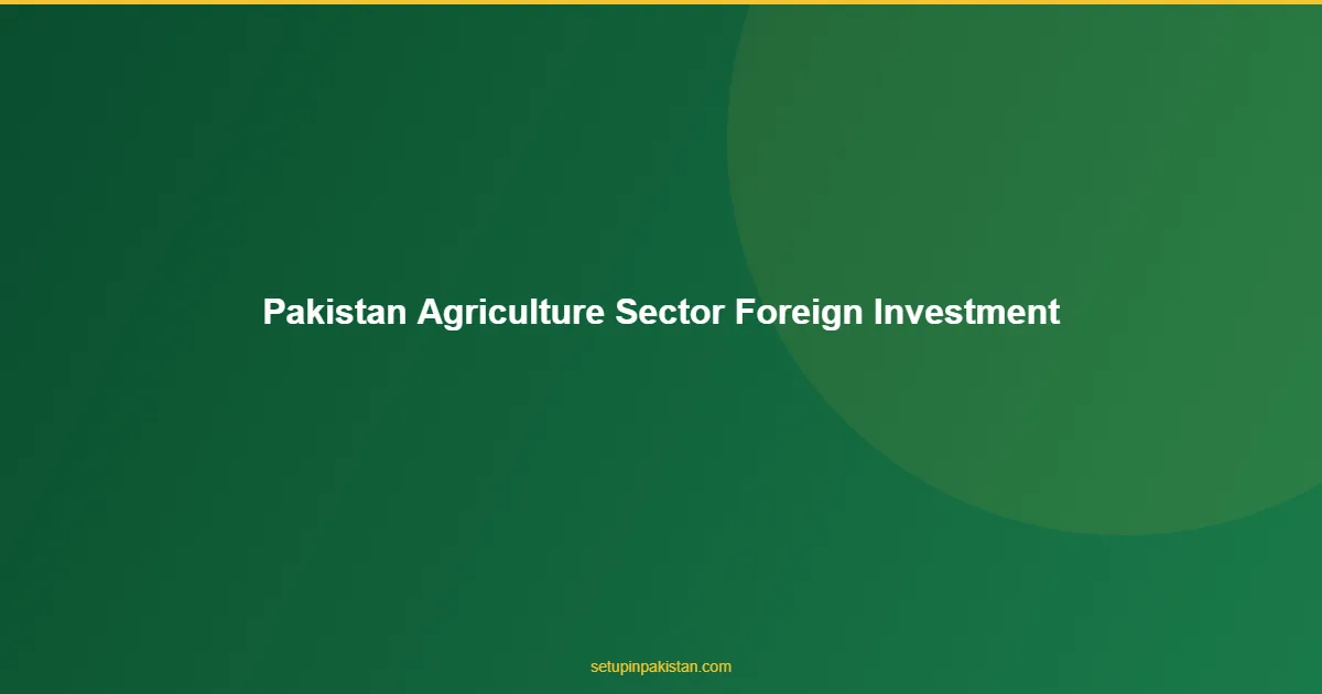 Pakistan Agriculture — Foreign Investment Opportunities 2026 1 Pakistan Agriculture infographic for foreign investors