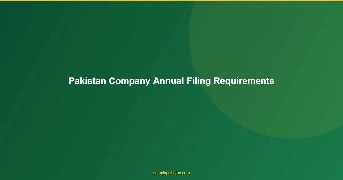 Pakistan Company Annual Filing — What Foreigners Must Do 1 Pakistan Company Annual Filing answer for foreign investors in Pakistan