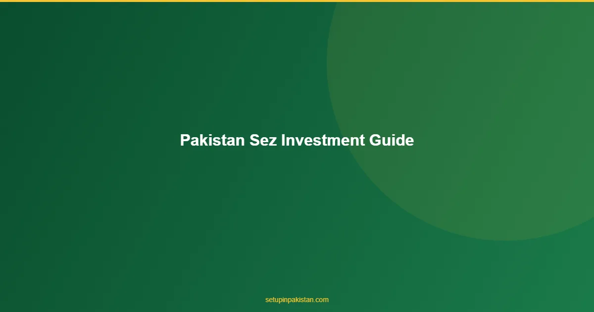 Pakistan SEZ Investment Guide — Tax Holidays and Incentives 1 Pakistan SEZ Investment Guide comprehensive guide visual