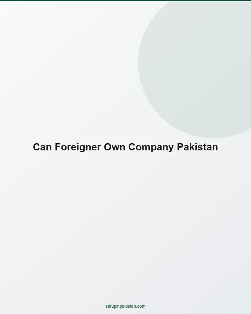 Can a Foreigner Own a Company in Pakistan? — Yes, 100% 2 Visual answer to can a foreigner own a company in pakistan? for foreign investors