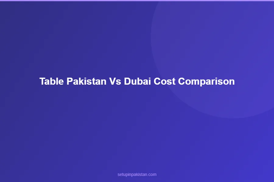 Pakistan vs Dubai Company Cost Comparison — 2026 Analysis 2 Detailed pricing table for pakistan vs dubai company cost comparison
